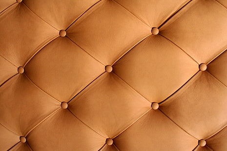 tufted brown leather, texture, leather, upholstery, HD wallpaper HD wallpaper
