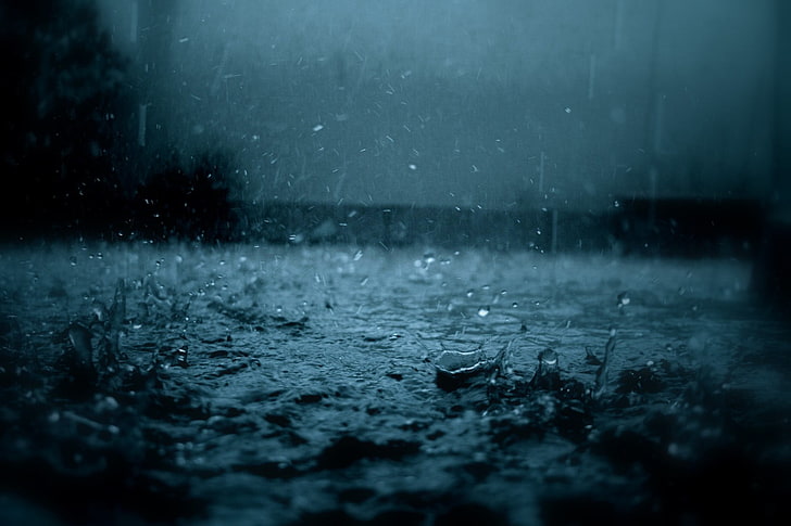 Schwarzweiss-Betonbau, Regen, Wasser, Wassertropfen, Traurigkeit, HD-Hintergrundbild