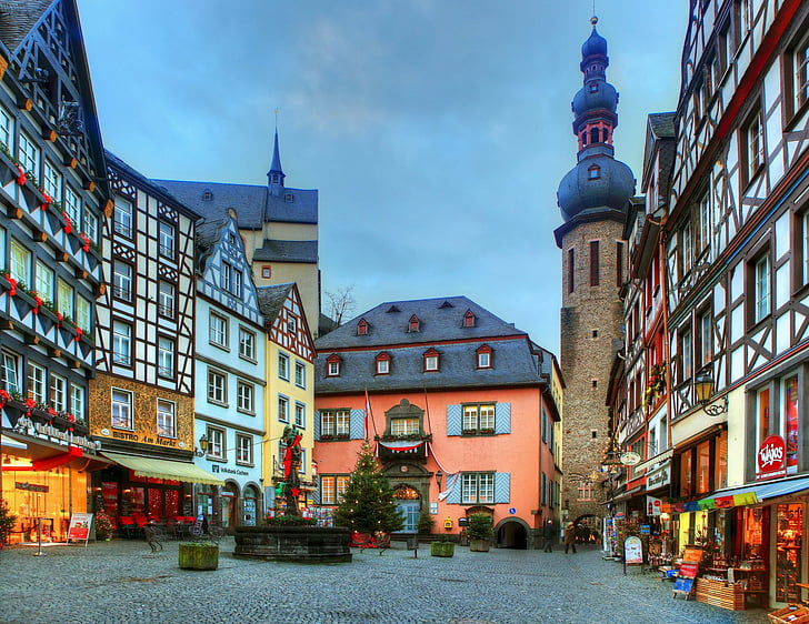 Cidades, Cochem, Arquitetura, Edifício, Alemanha, Feito pelo Homem, Cidade, HD papel de parede