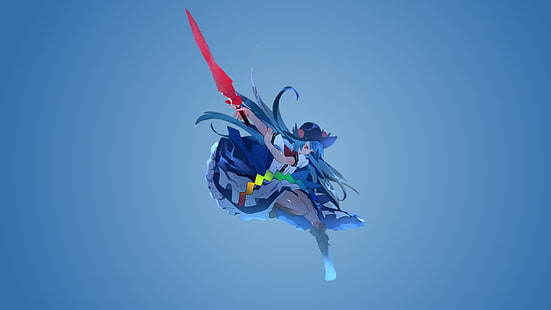 gadis anime, pedang, senjata, Touhou, Hinanawi Tenshi, Wallpaper HD HD wallpaper