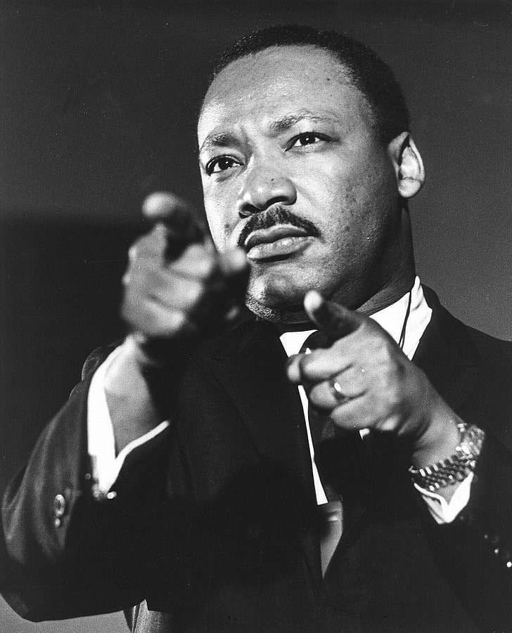 hombres, monocromo, retrato, Martin Luther King Jr, Fondo de pantalla HD, fondo de pantalla de teléfono