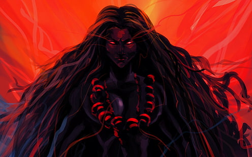 Темная Мать Богиня Кали, аниме-персонаж обои, Бог, Богиня Дурга, арт, богиня, Кали, HD обои HD wallpaper