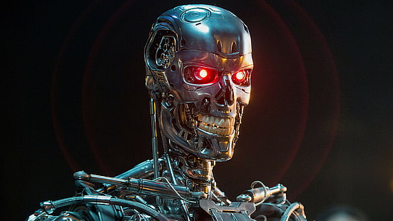 cyborg, futuristico, robot, fantascienza, terminatore, Sfondo HD HD wallpaper