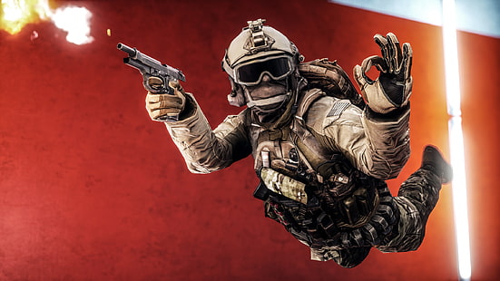 Battlefield 4, войник, пистолет, оръжие, видео игри, HD тапет HD wallpaper