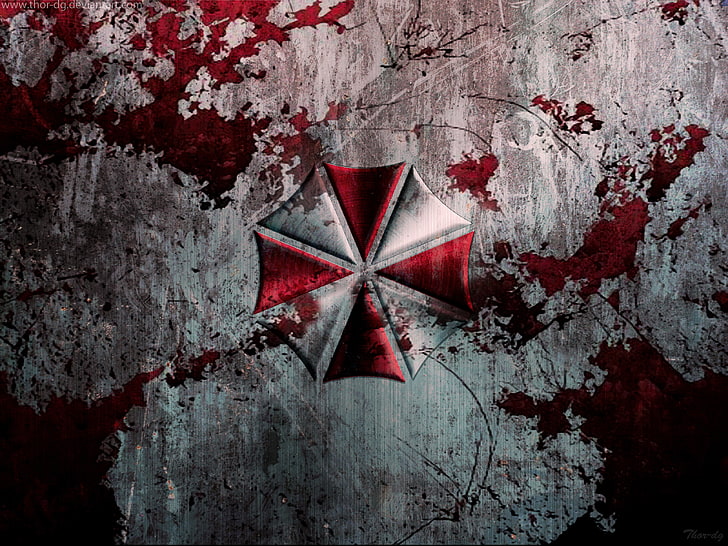 Логотип корпорации Resident Evil Umbrella, резидент, злой, зонт, корпорация, HD обои