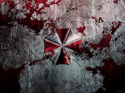 Resident Evil Umbrella logo perusahaan, resident, evil, umbrella, corporation, Wallpaper HD HD wallpaper