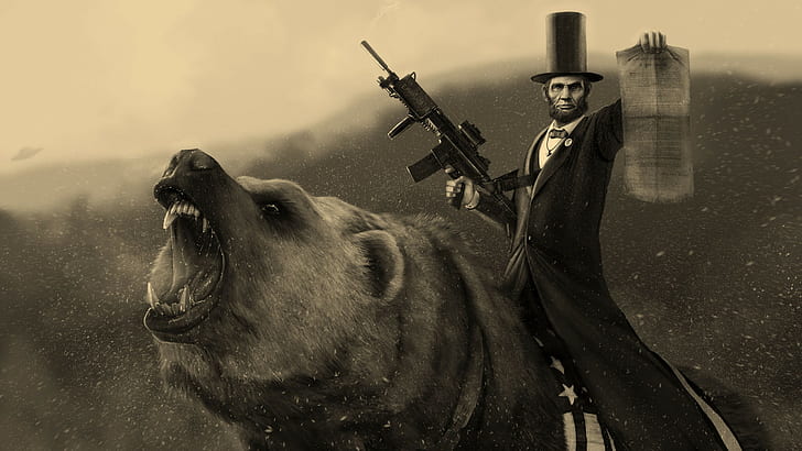 Abraham Lincoln, arte digital, Fondo de pantalla HD