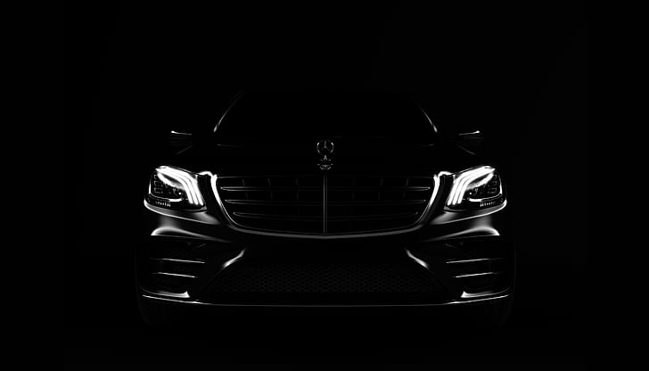 oscuro, coche, vehículo, Mercedes-Benz, obra de arte, Fondo de pantalla HD