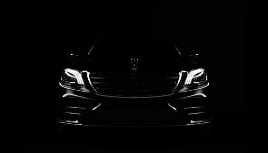 ciemny, samochód, pojazd, Mercedes-Benz, dzieło sztuki, Tapety HD HD wallpaper