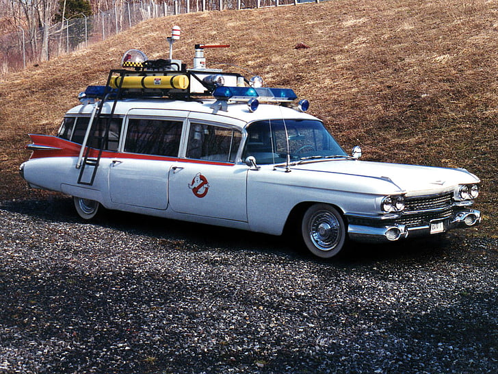 1984, ambulanza, cadillac, costume, ectomobile, emergenza, ghostbusters, meteor, miller, film, Sfondo HD