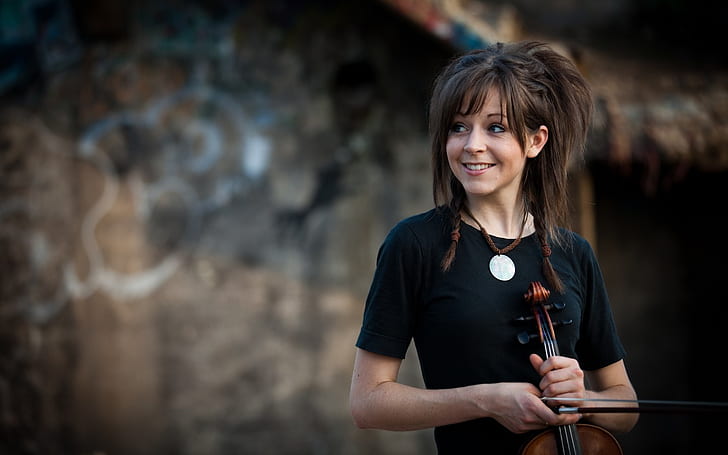 brunetter lindsey stirling violinist 1440x900 Människor Lindsey Stirling HD Art, brunetter, Lindsey Stirling, HD tapet