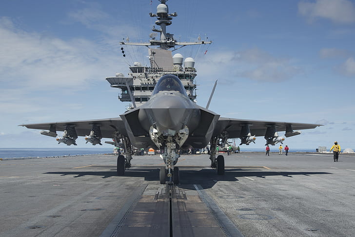 Militärflugzeuge, F-35 Lightning II, Militär, Flugzeugträger, Flugzeug, HD-Hintergrundbild