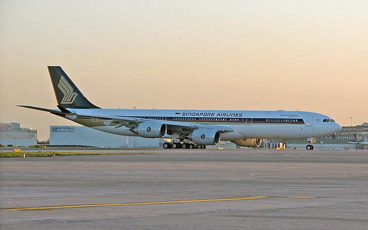белая сингапурская авиакомпания, самолеты Airbus, пассажирские самолеты, HD обои