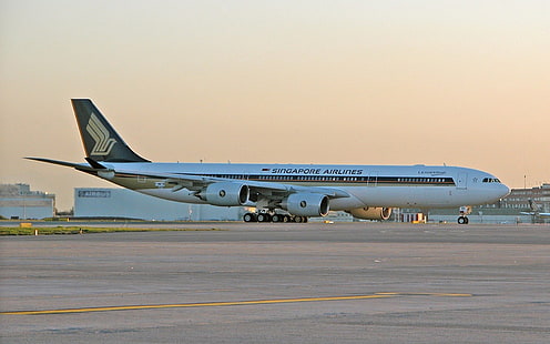 белая сингапурская авиакомпания, самолеты Airbus, пассажирские самолеты, HD обои HD wallpaper
