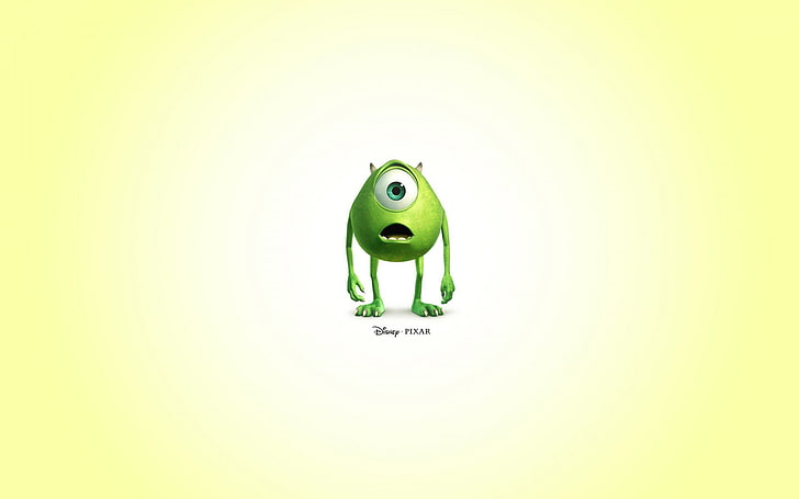 Logo Disney Pixar, Disney Pixar, Mike Wazowski, Monsters, Inc., films, Fond d'écran HD
