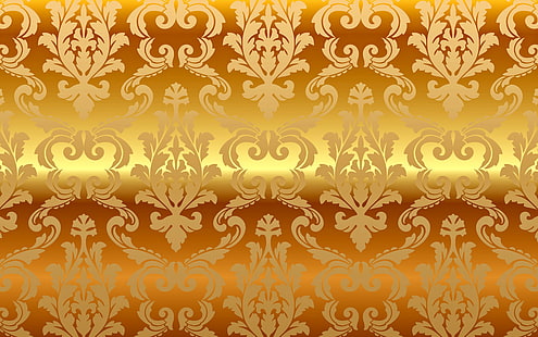 золотые цветочные обои, фон, золото, узор, вектор, золотой, орнамент, винтаж, градиент, HD обои HD wallpaper