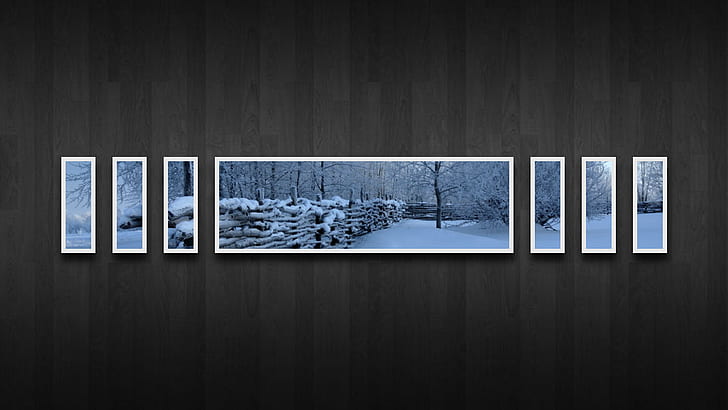 Se acerca el invierno, nieve, collage, invierno, Fondo de pantalla HD