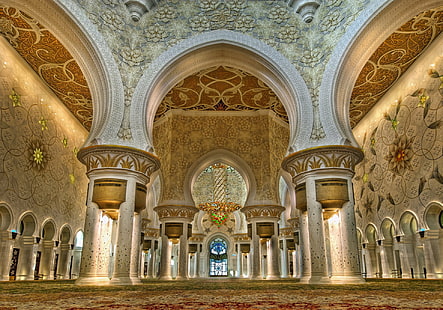 Moskéer, Sheikh Zayeds stora moské, HD tapet HD wallpaper