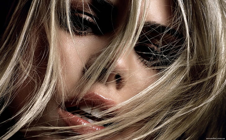 women, blonde, closeup, open mouth, Billie Piper, HD wallpaper