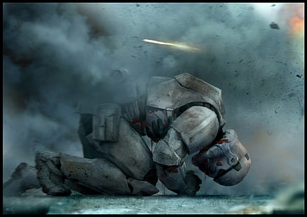 الركوع خلفية Stormtrooper ، ستورم تروبر ، حرب النجوم، خلفية HD HD wallpaper