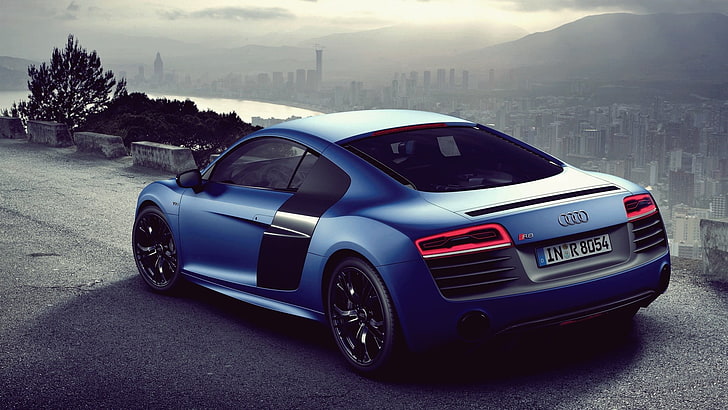 coupe Audi biru, Audi R8, mobil, mobil biru, Audi, kendaraan, Wallpaper HD