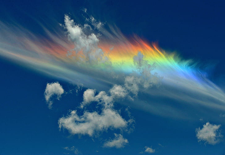 seni digital, warna-warni, langit, awan, Wallpaper HD