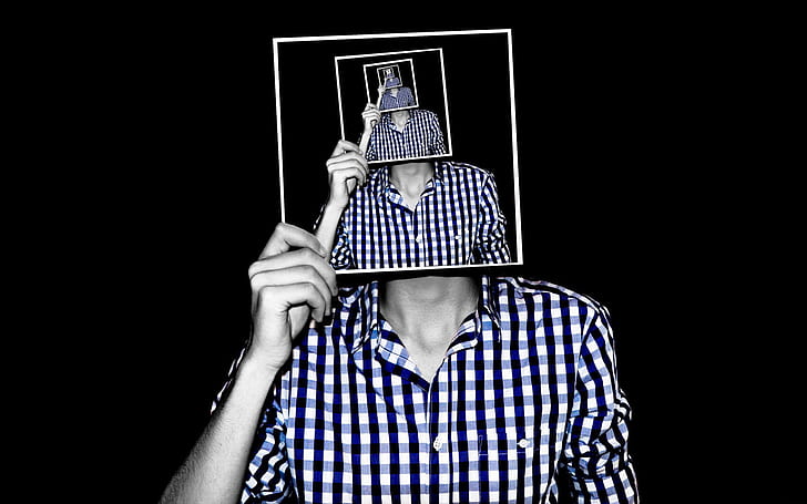 Foto, hombre, camisa a cuadros, ilusiones ópticas, Fondo de pantalla HD |  Wallpaperbetter