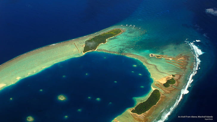 An Atoll From Above, Marshall Islands, Islands, HD wallpaper