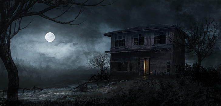 어두운, 유령, 유령의 집, 집, HD 배경 화면