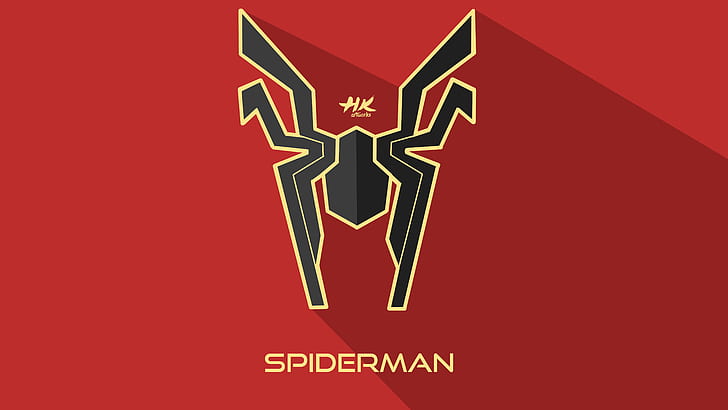 spiderman, logotyp, hd, 4k, 5k, konstnär, konstverk, deviantart, superhjältar, HD tapet