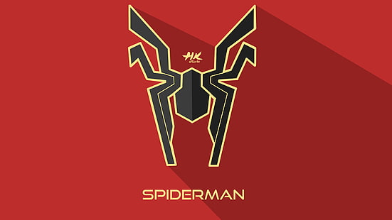 spiderman, logo, hd, 4k, 5k, artist, artwork, deviantart, superheroes, HD wallpaper HD wallpaper