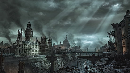 London, apocalyptic, Hellgate London, video games, HD wallpaper HD wallpaper