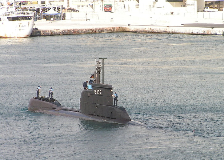 czarny wojskowy okręt podwodny, okręty wojenne, okręt podwodny, niemiecka marynarka wojenna, S197, U-18, Tapety HD