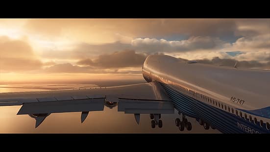 Boeing 747, Microsoft Flight Simulator, Fondo de pantalla HD HD wallpaper
