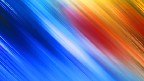 Размазани цветове, синьо, оранжево и червено, абстрактно, 2560x1440, размазване, HD тапет HD wallpaper