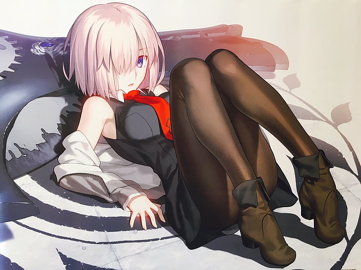 pink haired female anime character, Shielder (Fate/Grand Order), Fate/Grand Order, anime girls, anime, pantyhose, HD wallpaper