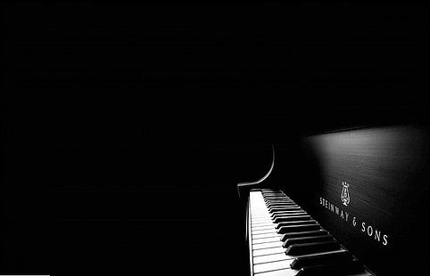 piano, svartvitt, HD tapet HD wallpaper