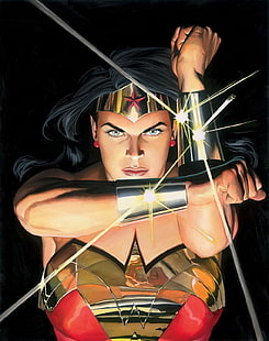 Алекс Росс, Wonder Woman, смотрит на зрителя, HD обои HD wallpaper