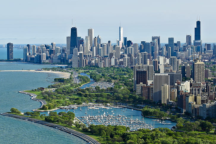 Chicago, Illinois la ville, la ville, Chicago, ville, Illinois, USA, Fond d'écran HD