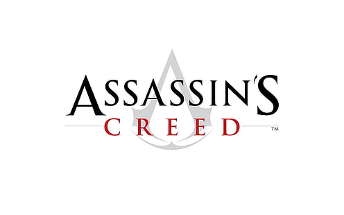 Logo Assassin's Creed, Assassins Creed, nazwa, gra, symbol zabójcy, czcionka, Tapety HD HD wallpaper