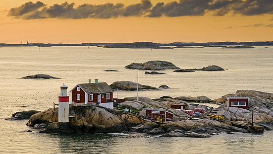 Göteborg, Inseln, Leuchttürme, Schweden, HD-Hintergrundbild HD wallpaper