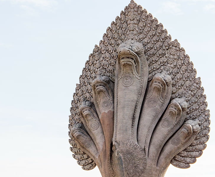 Камбоджа, Наг, Бог, статуя, Ангкор Ват, HD тапет