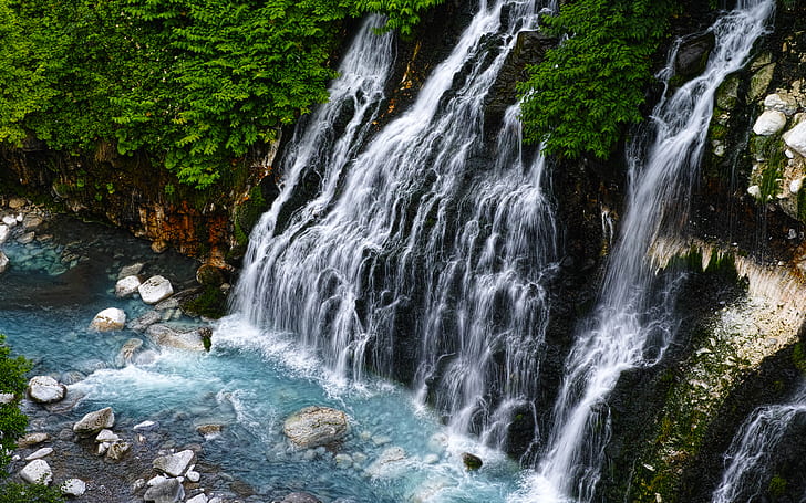 Waterfall River Forest HD, nature, forêt, rivière, cascade, Fond d'écran HD