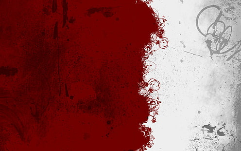Rote u. Weiße, weiße und rote Farbillustration, Farbe, Logo, wihte, mit großem Bildschirm, 3d und Zusammenfassung, HD-Hintergrundbild HD wallpaper