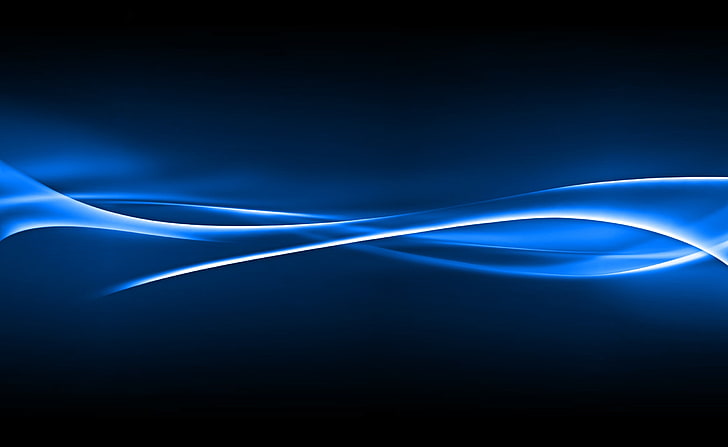 Blue Light Wave, blue and white digital wallpaper, Aero, Black, Blue, Light, Wave, HD wallpaper