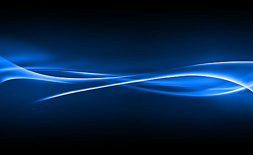 Синя светлинна вълна, синьо-бели цифрови тапети, Aero, черно, синьо, светлина, вълна, HD тапет HD wallpaper