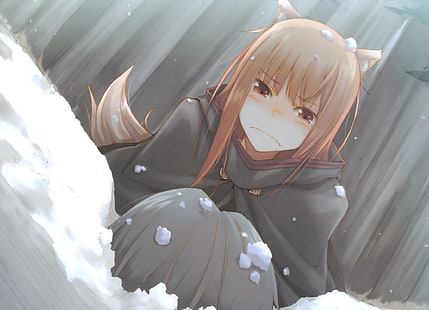 Anime, Holo, Schnee, Spice und Wolf, Anime Girls, Okamimimi, Fantasy Art, HD-Hintergrundbild HD wallpaper