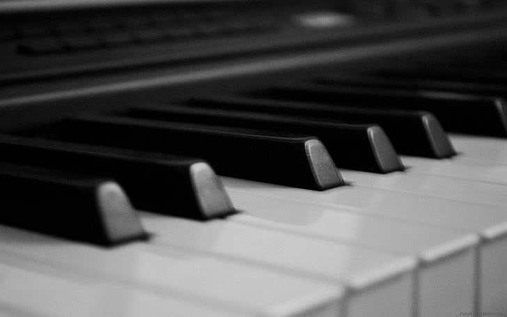 white and black piano keys, keys, piano, buttons, black, white, HD wallpaper
