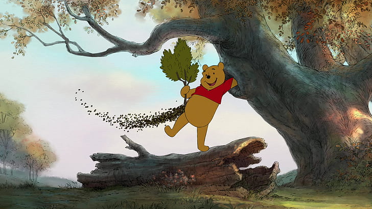 Winnie the Pooh Arılar Ağacı Çizim HD, karikatür / çizgi roman, çizim, ağaç, pooh, winnie, arılar, HD masaüstü duvar kağıdı