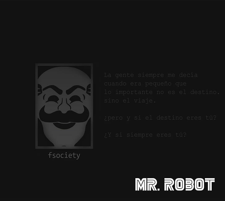 spanish hacking phrase black background fsociety mr_ robot tv, HD wallpaper